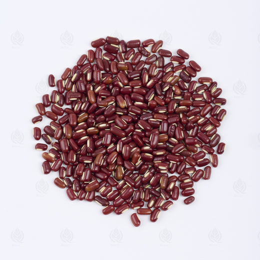 Haricot Azuki rouge (Chi Xiao Dou), vue de dessus