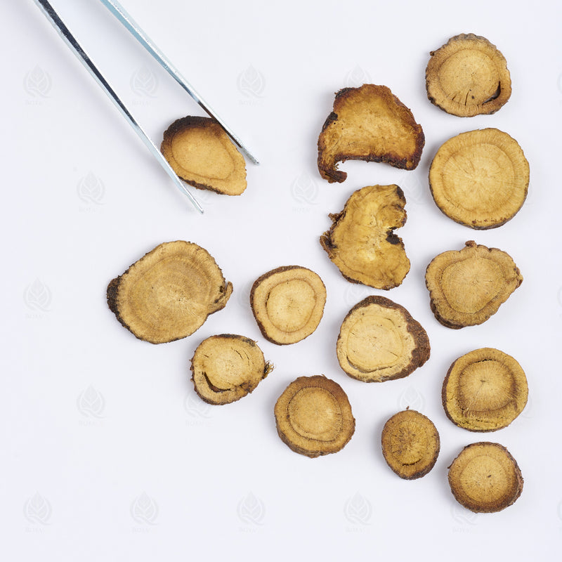 Réglisse préparée au miel (Zhi Gan Cao) – vue de dessus